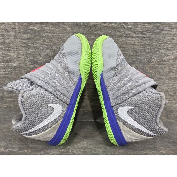 Nike Kyrie 5 Wolf Grey Lime Blast (TD) Shoes Size 7C Toddlers - Picture 5 of 8